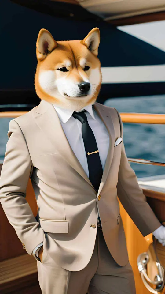 Rich Dog on the deck of a yacht